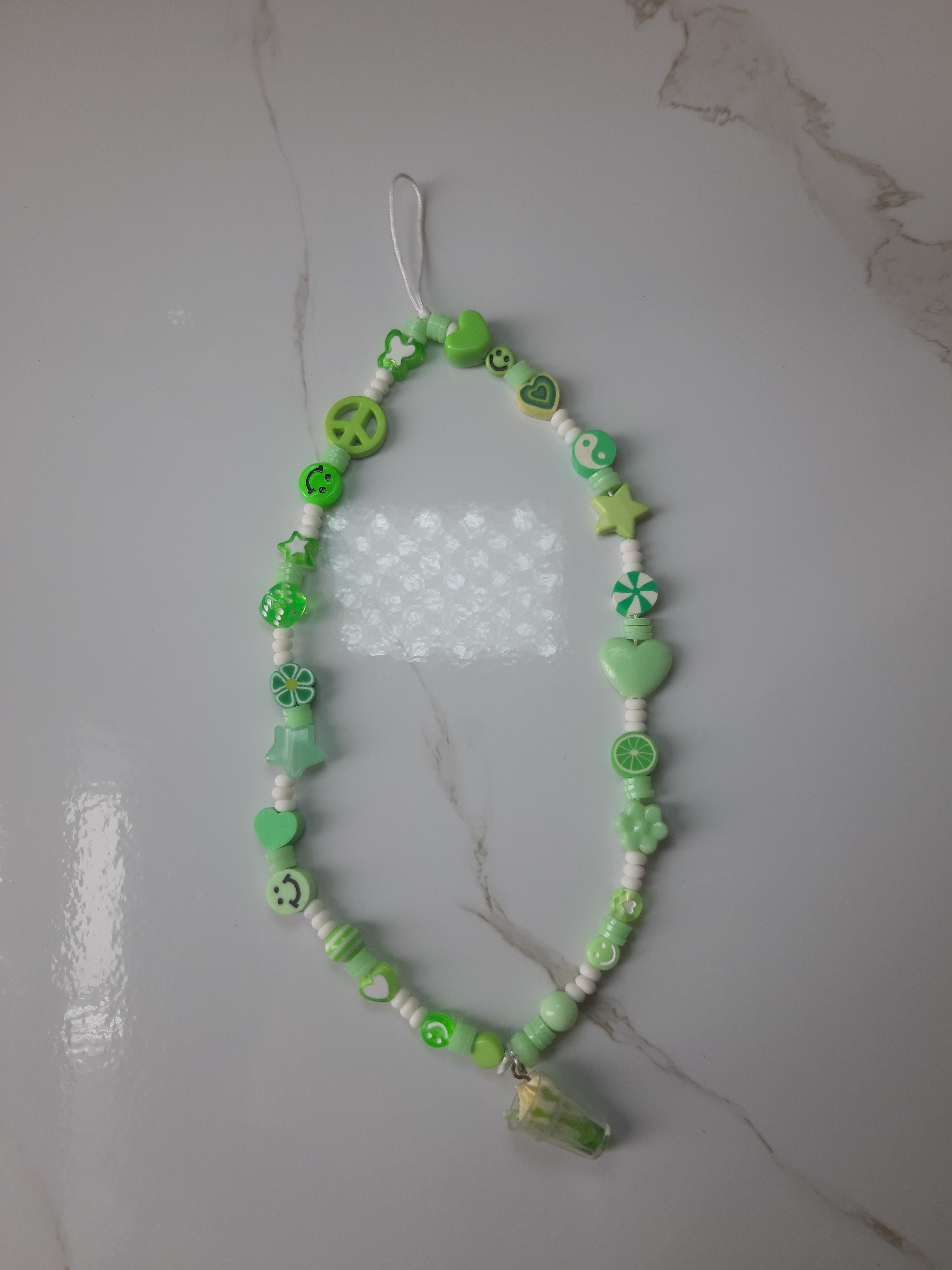 Green Charms Phone Strap