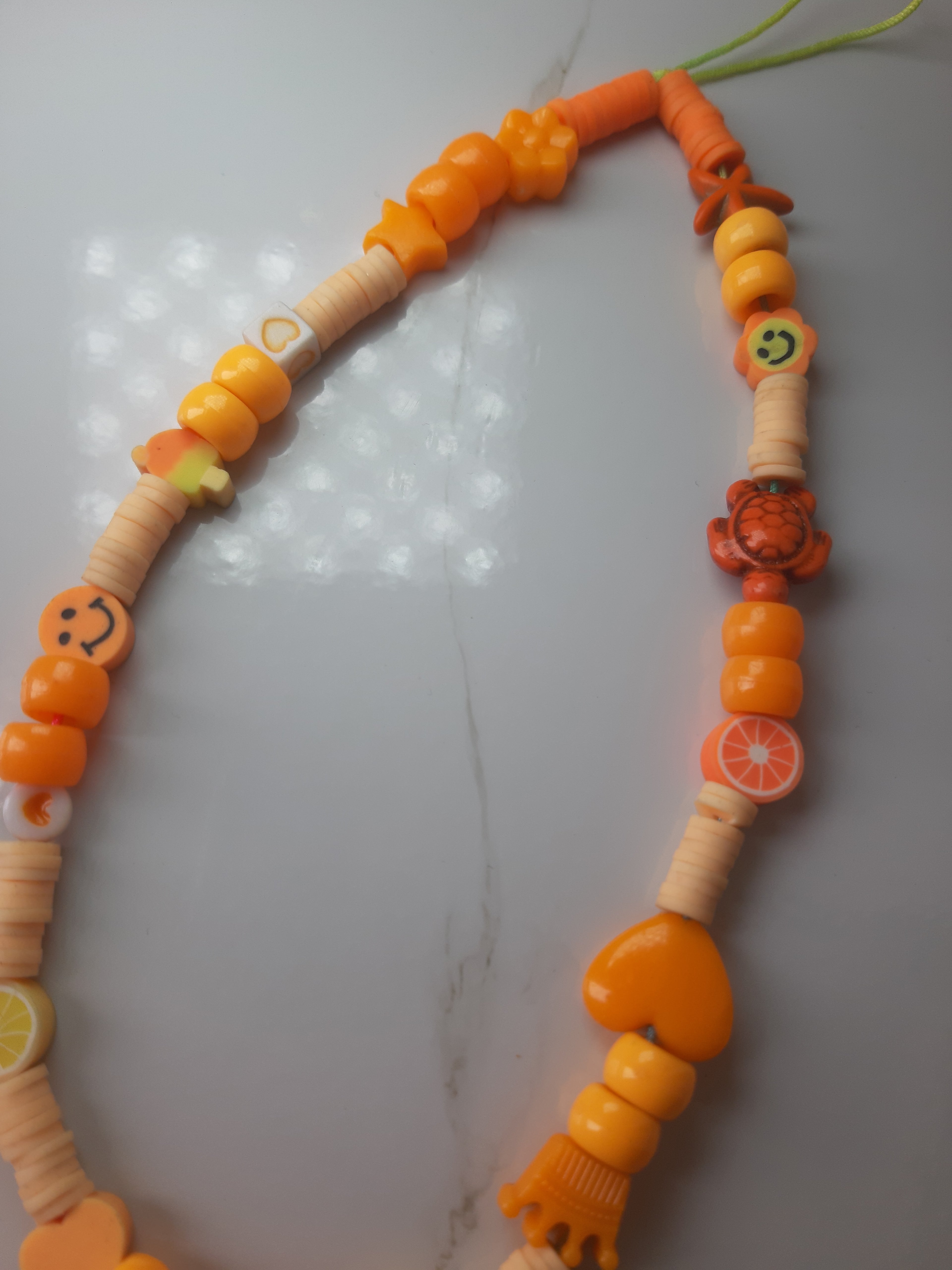 Orange Charms Phone Strap