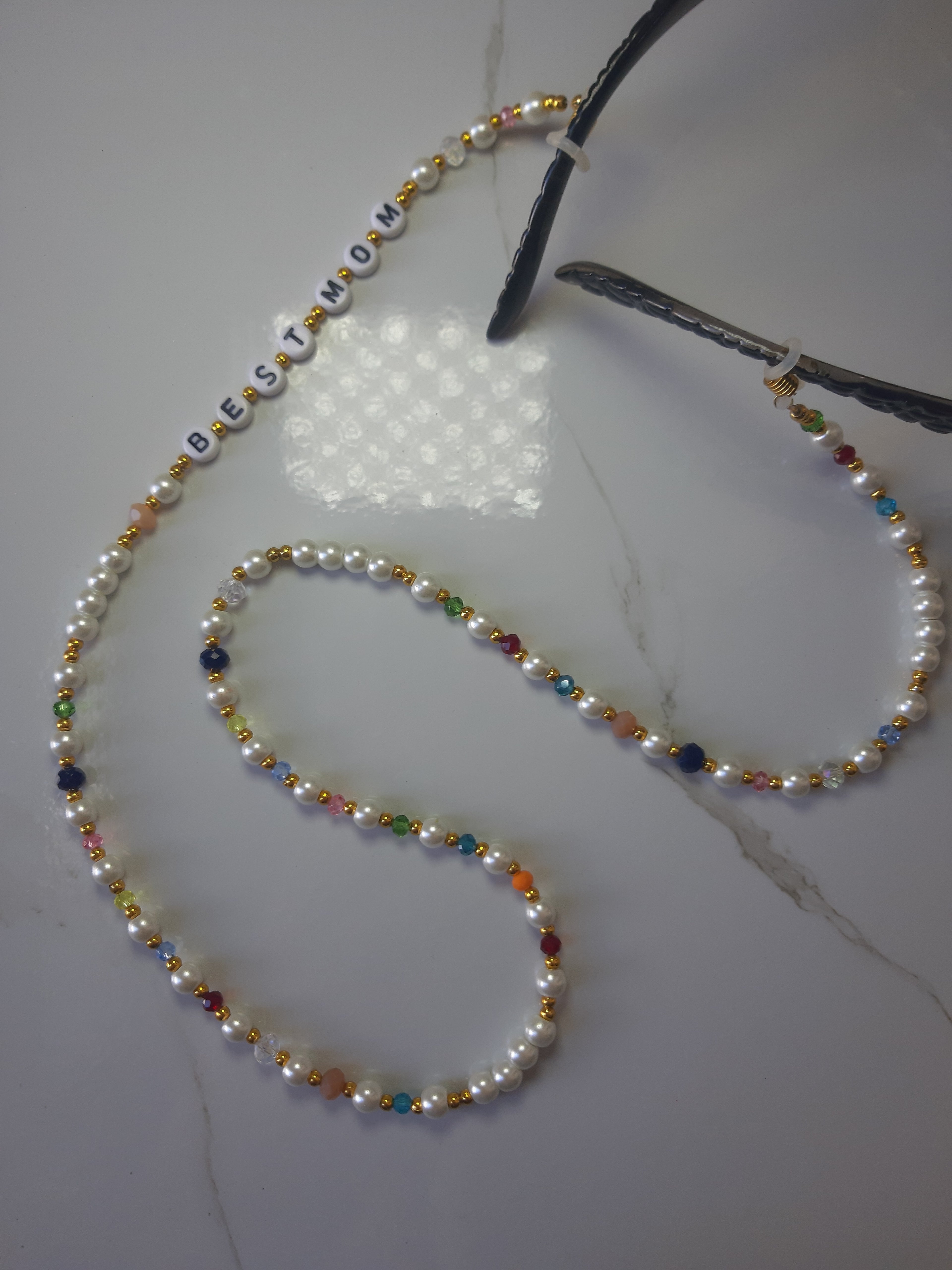 'Best Mom' Glasses Chain