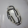 Black & White Beaded Long Phone Strap